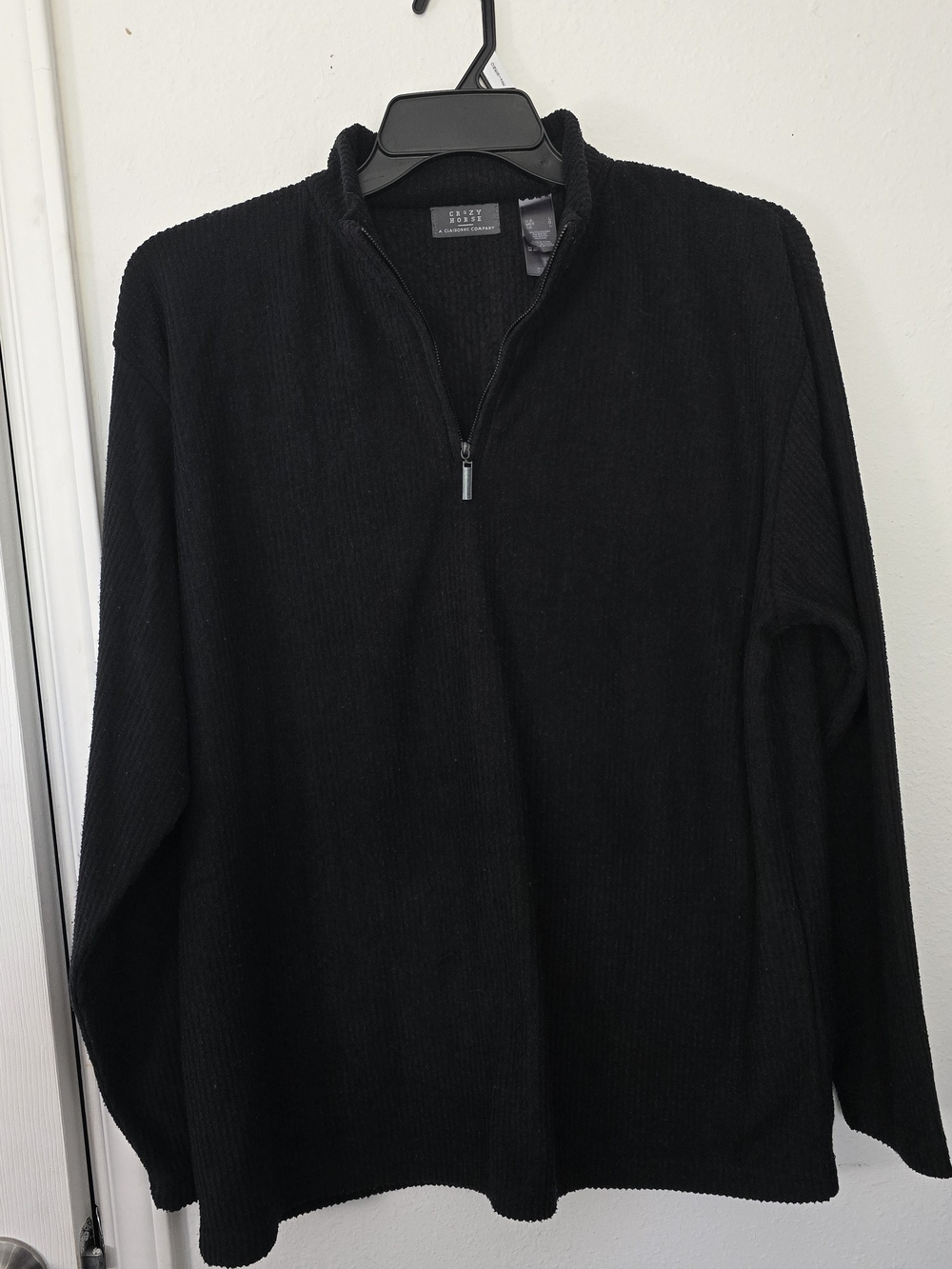 Liz Claiborne Black Half-Zip Ribbed Sweater